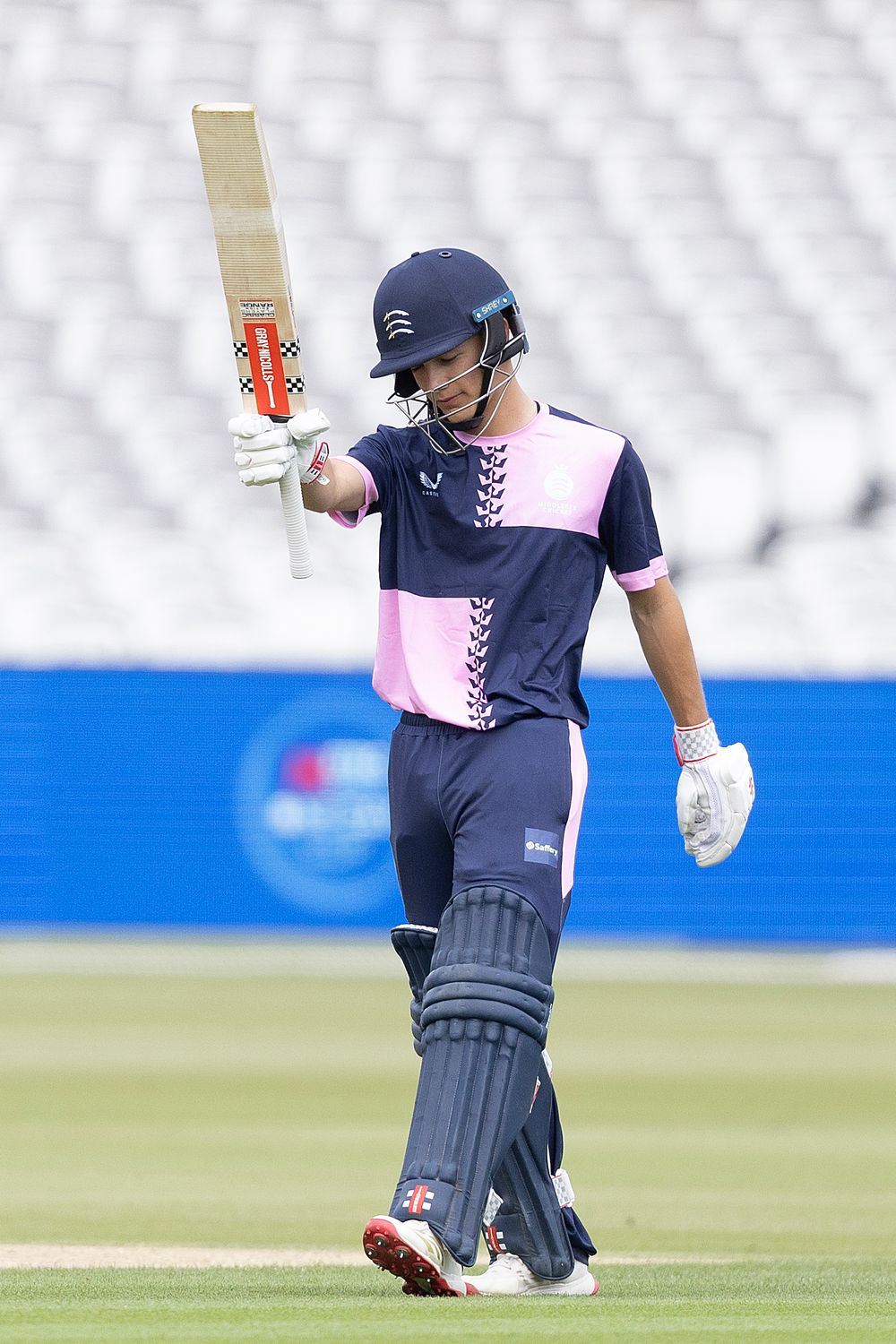 Jack Nelson, Middlesex CCC acknowledges his fifty during Middlesex vs Yorkshire, Metro Bank One-Day Cup Men Cricket at Lord's Cricket Ground on 2nd August 2026