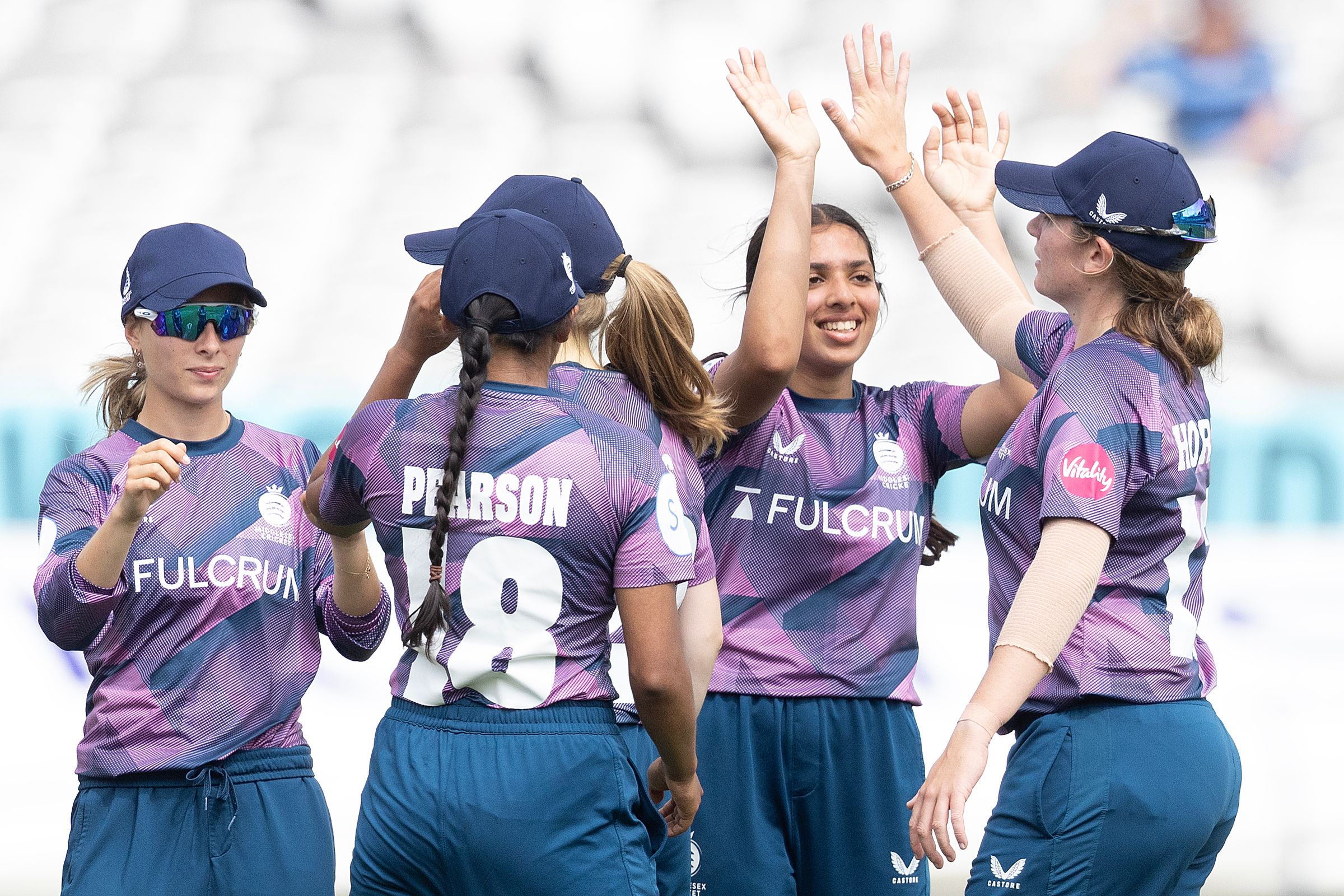 Middlesex celebrate a wicket versus Sussex