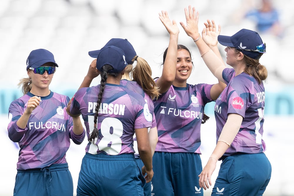 Middlesex celebrate a wicket versus Sussex
