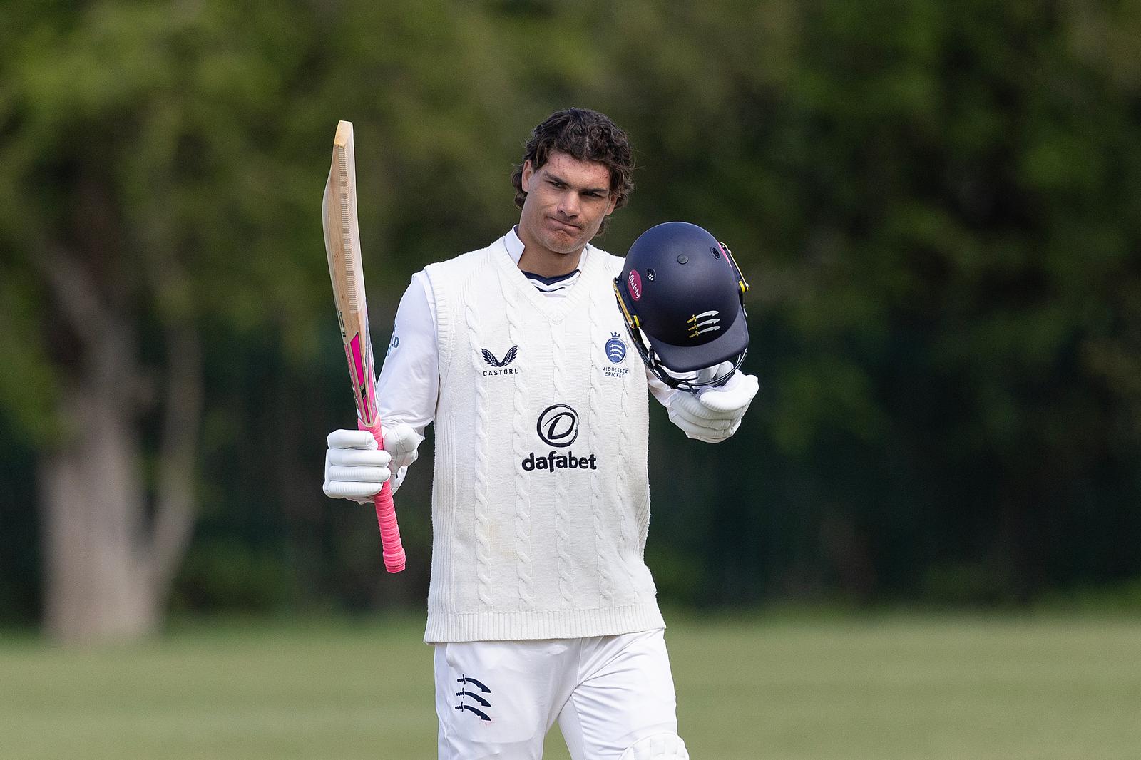 Falconer raises bat v Surrey 2nds 2026