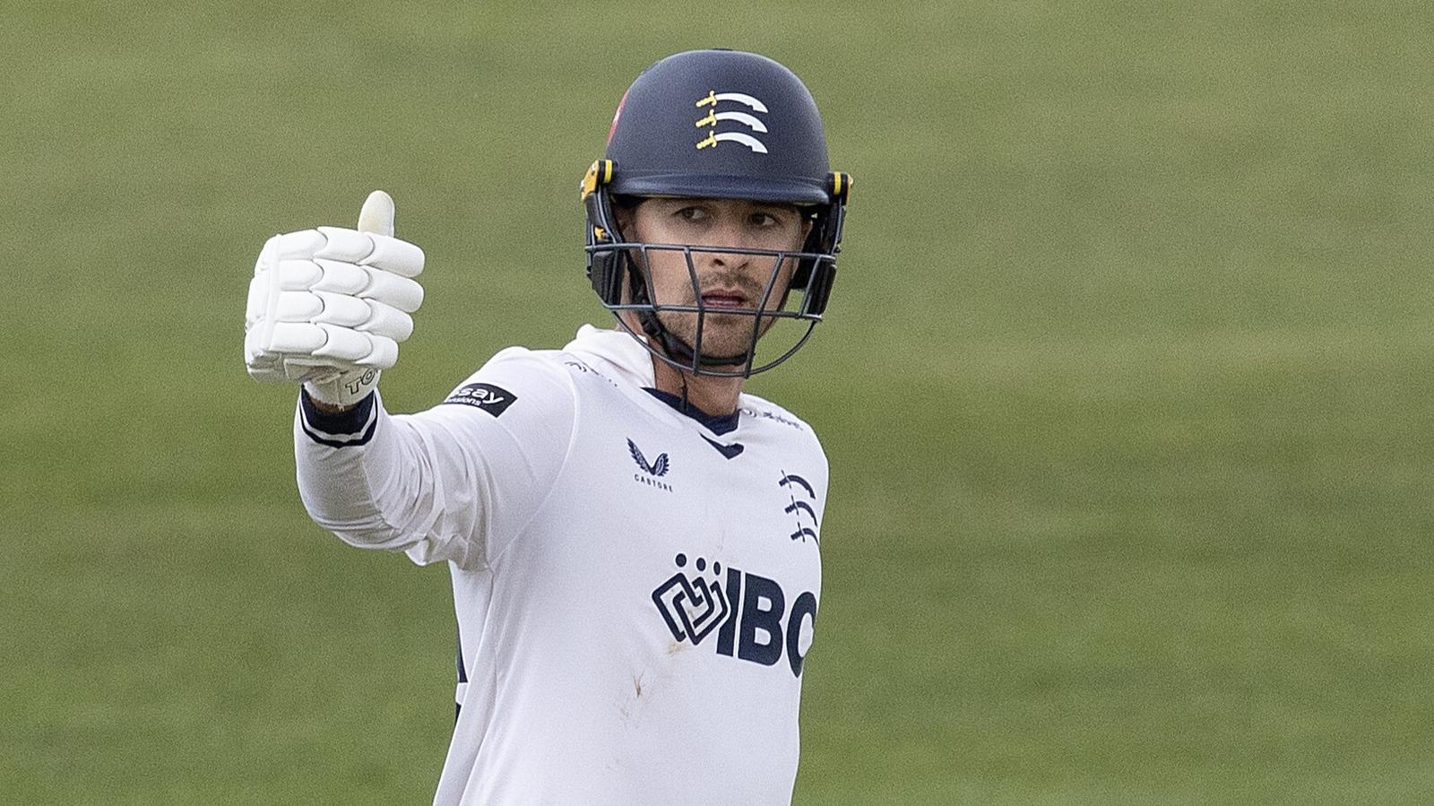 Middlesex captain Leus du Plooy reaches 50 against Northamptonshire