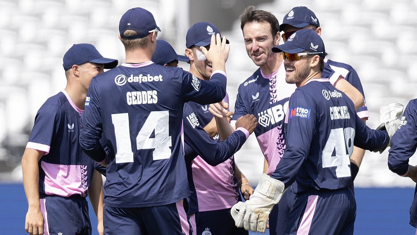 Middlesex celebrate a wicket in their Metro Bank One-Day Cup win over Yorkshire